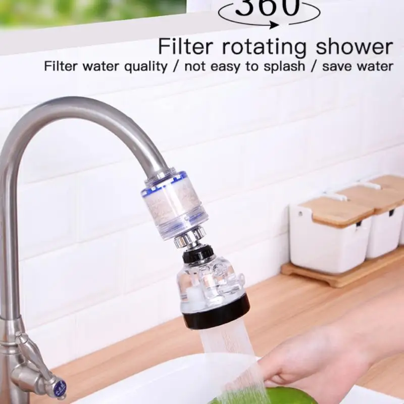

1pc New 360° Rotation Double Layer Filtration Third Gear Supercharging Water Tap Shower Bubbler Water Filter Water Purifier