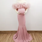 Стрейчевое платье макси для фотосъемки, длинное цветочное Тюлевое платье для беременных, Хлопковое платье для беременных женщин, реквизит для фотосъемки для будущей мамы