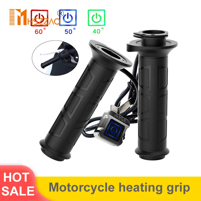 

12V Motorcycle Heating Grip Cover Aluminum Alloy Independent Switch Three-Speed Thermostat Smart Off Electric Heating Handle