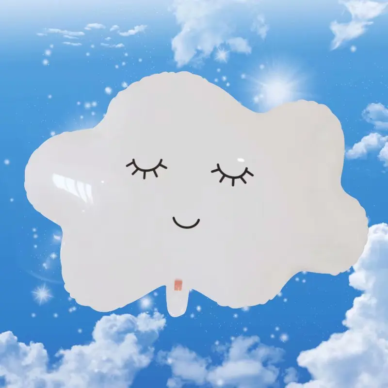 

50pcs Cute White Smiling Cloud Foil Helium Balloons Baby Shower Birthday Party Wedding Decoration Supplies Air Globos Kids Toys
