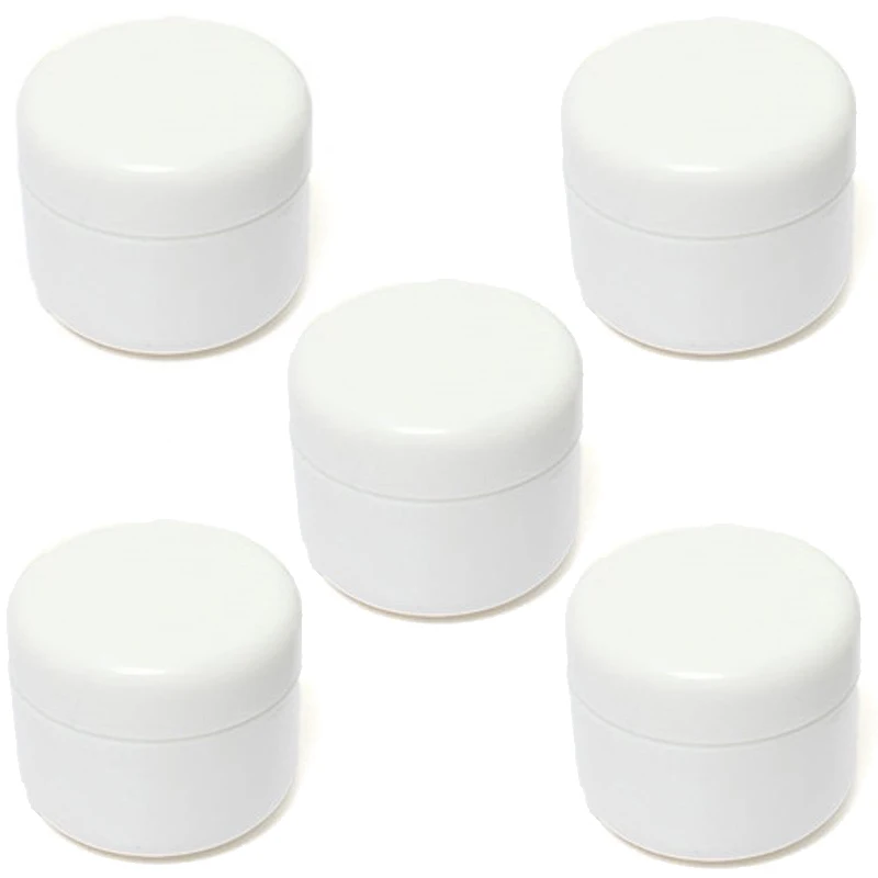 

100Pcs Travel Face Cream Lotion Cosmetic Container 10g Plastic Empty Makeup Jar Pot Refillable Sample bottles White