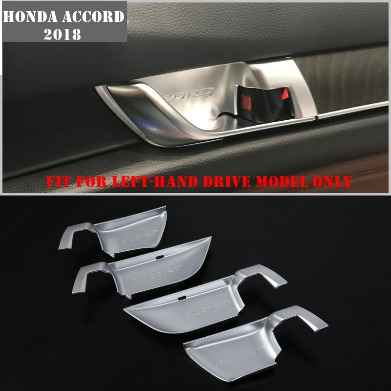 

ABS Chrome For Honda Accord 2018 2019 10th Carbon fiber Plastic Interior Inner Door Handle Bowl Cover Trim car styling accessori