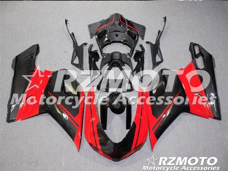 Мотоциклетный обтекатель abs комплект для Ducati 848 1098 1198 2007-2011 углеродное волокно шаблон переводная вода печать Магазин № 0130