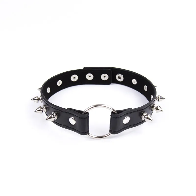 7Type Fetish Sexy Slave Bondage Neck Collar PU Leather Punk Rivets Necklace BDSM Restraints Sex Erotic Accessory |