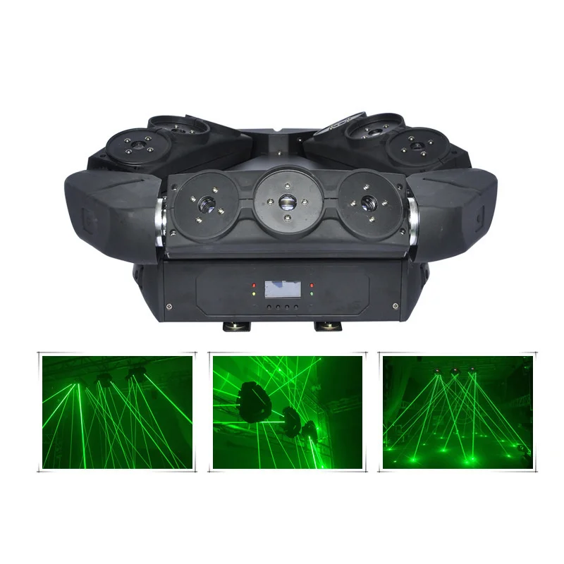 

9 Eyes Green Disco Moving Head Ray Spider Projector Laser Stage Music Lights Professional Beam DMX DJ Party Club Show Lighting