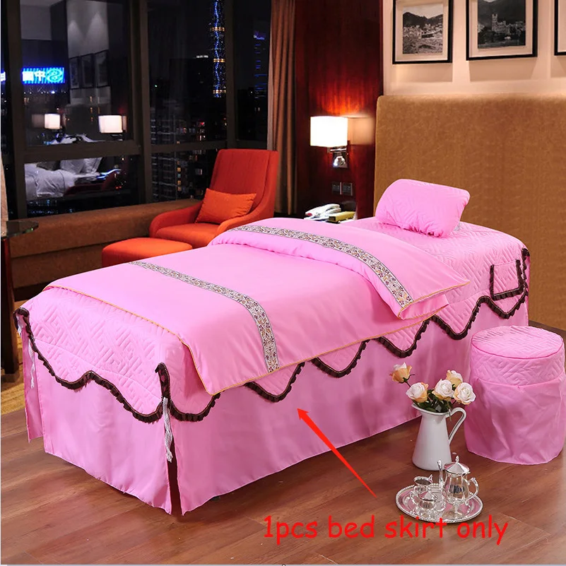1pcs Beauty Salon Massage Table Bed Cover Only Bed Skirt Skin-Friendly Massage Bed Sheet SPA Bed Cover Skirt with Hole Colchas