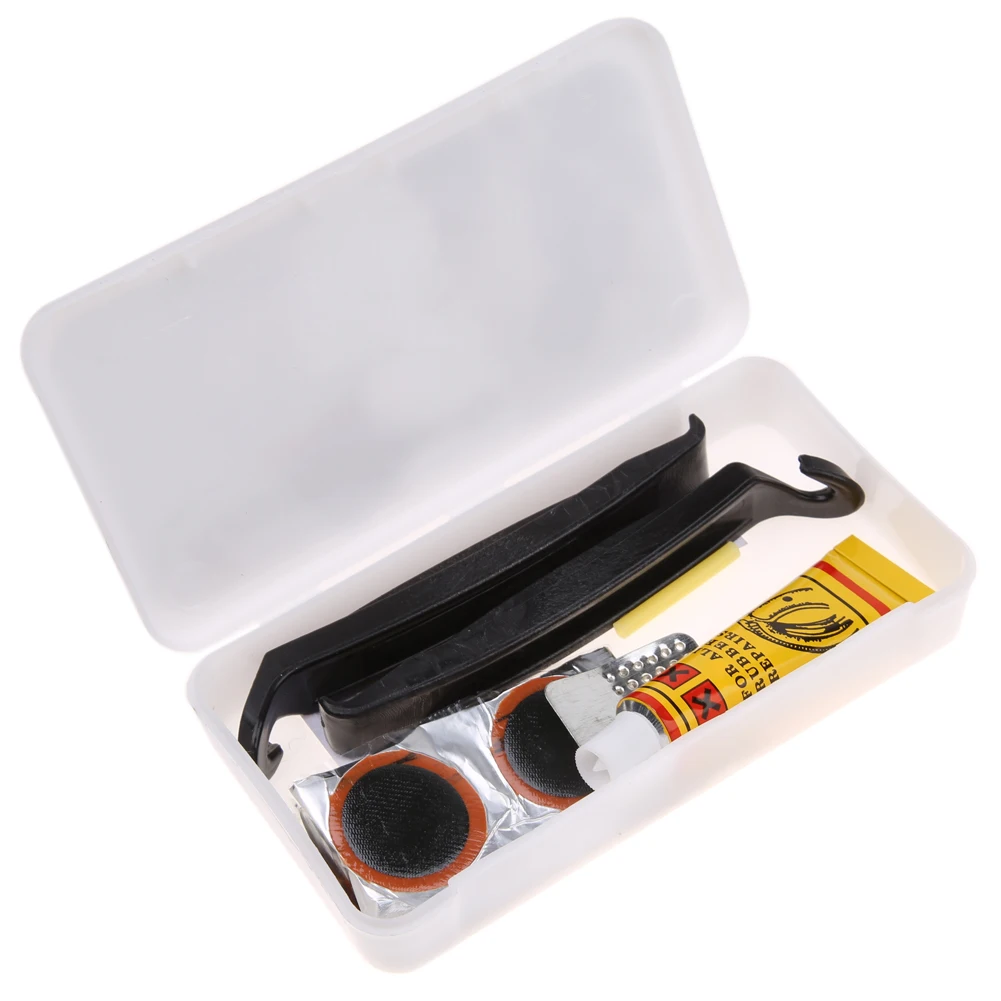 

Brand New Bike Bicycle Flat Tire Repair Kit Tool Set Kit Patch Rubber Portable Fetal Best Quality Cycling Free Shipping