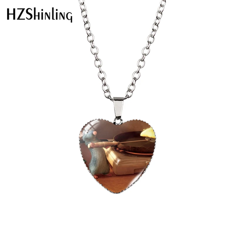 Новое ожерелье с сердцем Рататуй маленький шеф-повар Реми мышь кулон в форме