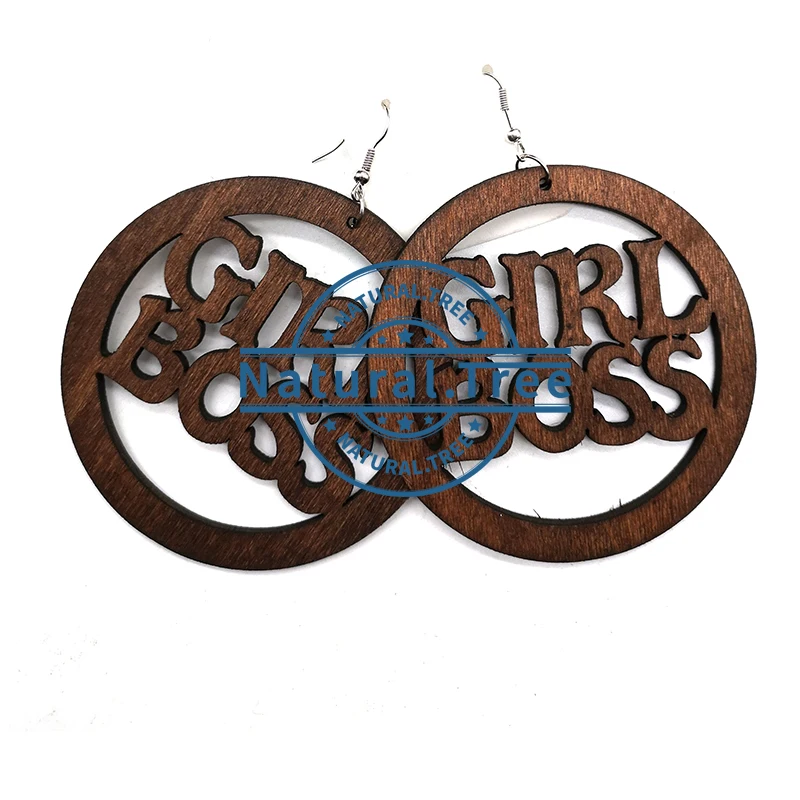 Круглые деревянные серьги для девушек и руководителей|Серьги-подвески| |