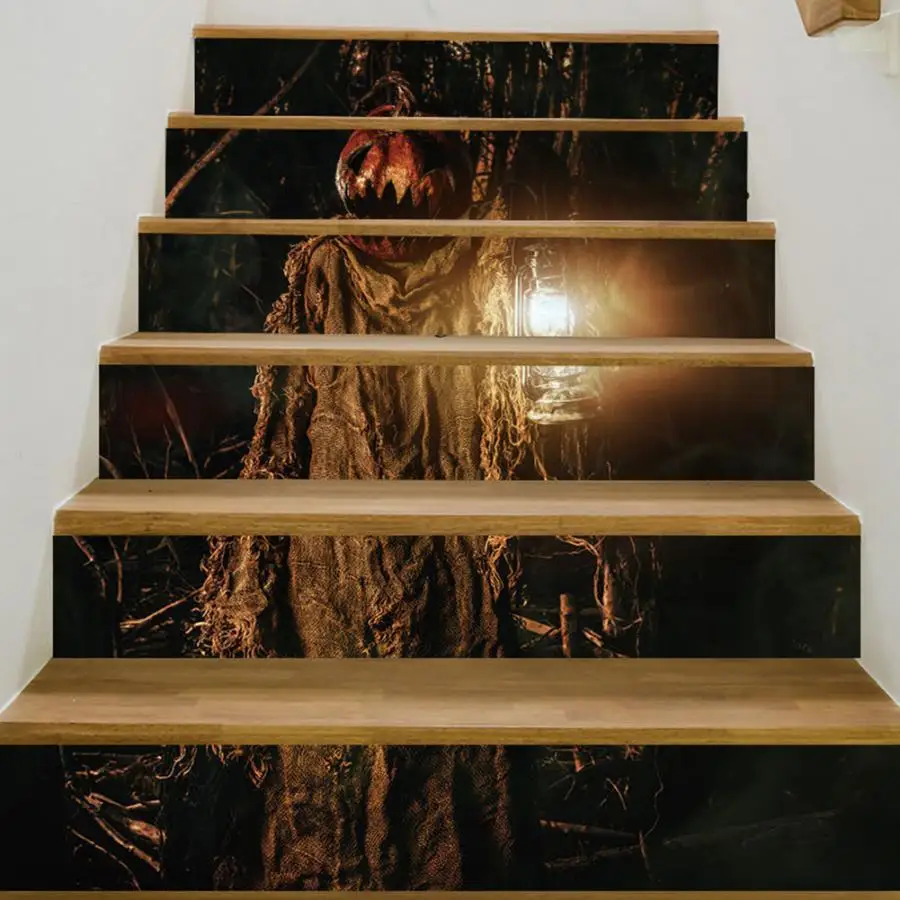 Самоклеящаяся бумага для оформления лестницы на Хэллоуин 3D Настенная ПВХ