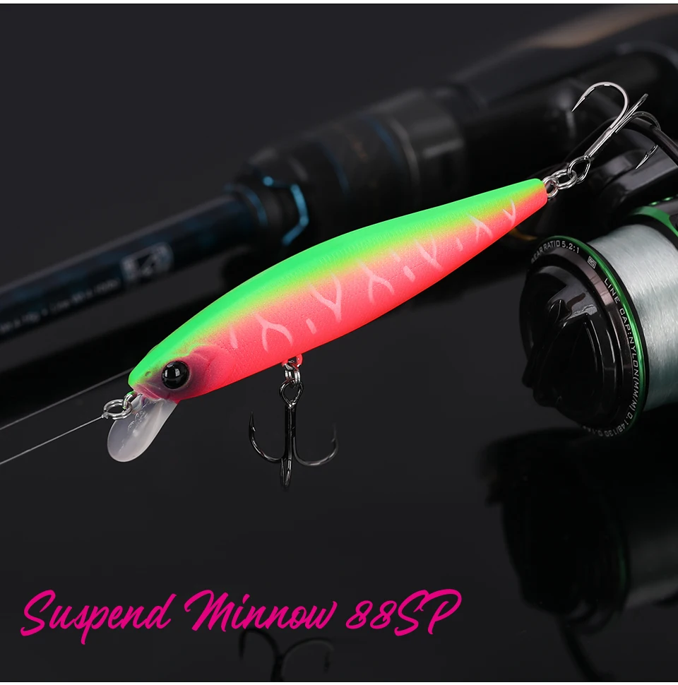 TSURINOYA 88SP Suspending Minnow Angelköder DW76 10,3 g Wobbler Long Casting Bass Pike Jerkbait Bait Movement System Tackle – Detail 11