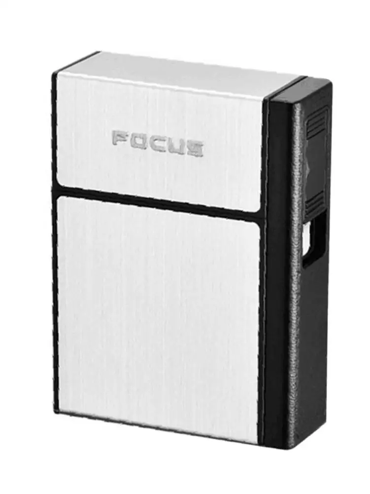 20-pack металлический чехол для сигарет USB Заряженная Электронная зажигалка креативная коробка для сигарет держатель для сигарет