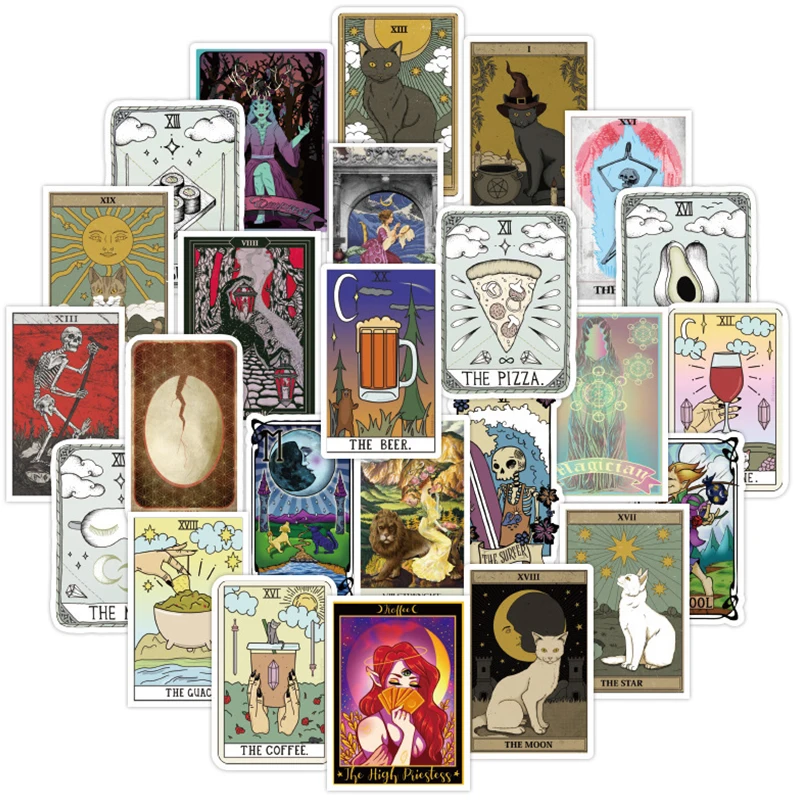 

10/30/50 Pcs Tarot Card Waterproof PVC Stationery Sticker DIY Luggage Laptop Graffiti Skateboard Children Sticker Toy For Girl