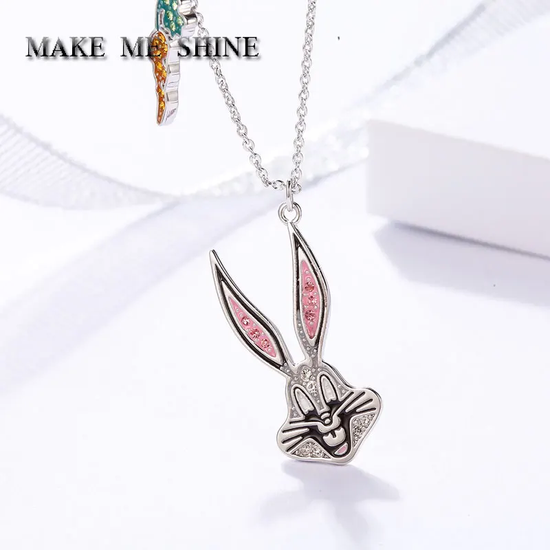 Высокое качество кролик скворец ожерелье с милым принтом кролика морковь