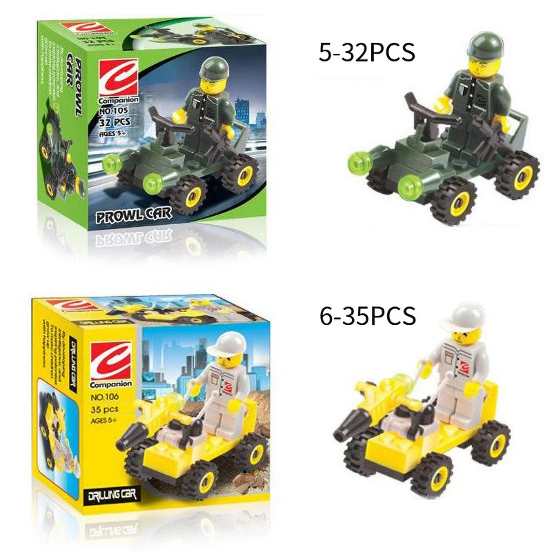 

33pcs Mini Blocks Classic Car toys Kids Building Blocks Complement Set Bricks Accessories Children Educational Toys Brick Part