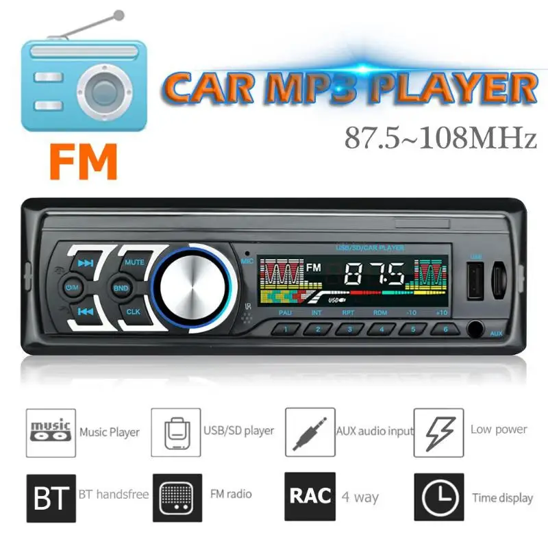 RM-JQ1781C 1Din универсальный автомобильный fm-радио In-Dash стерео аудио USB Bluetooth Hands-free головное устройство MP3 музыкальный плеер новое поступление
