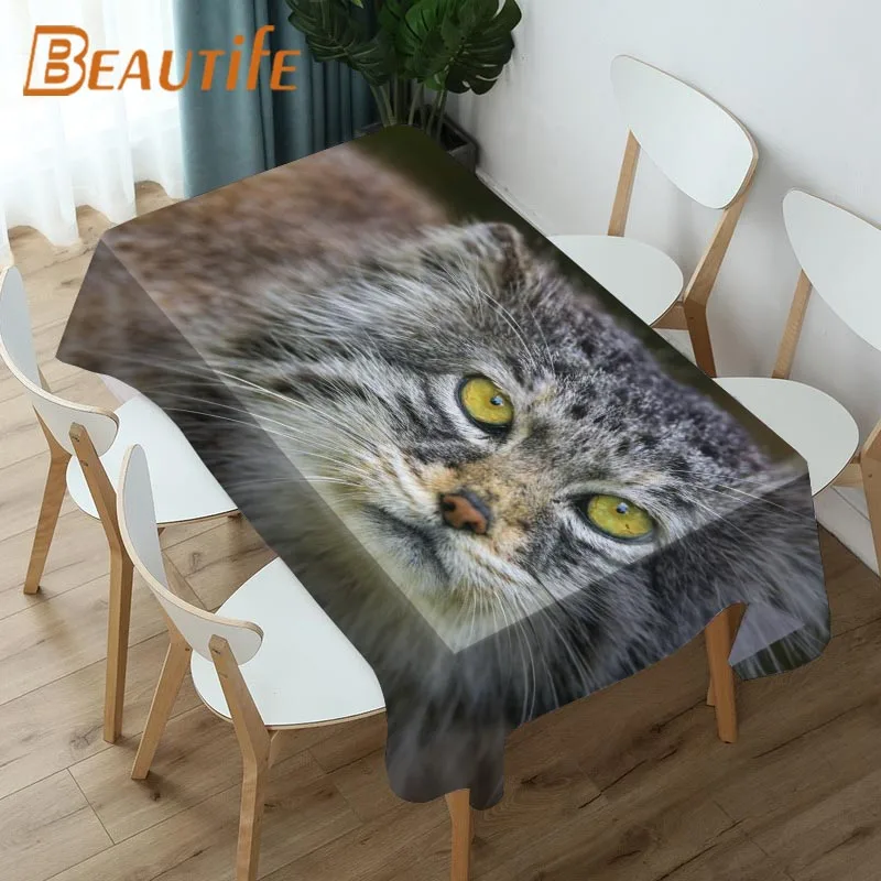 Скатерть Pallas Cat из водонепроницаемой ткани Оксфорд с 3D принтом скатерть для стола