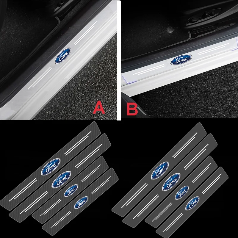 

Car Trunk Front Rear Door Threshold Stickers Decal for Ford Focus MK2 MK3 Mustang Explorer Fusion Mondeo MK7 Ranger Fiesta F150