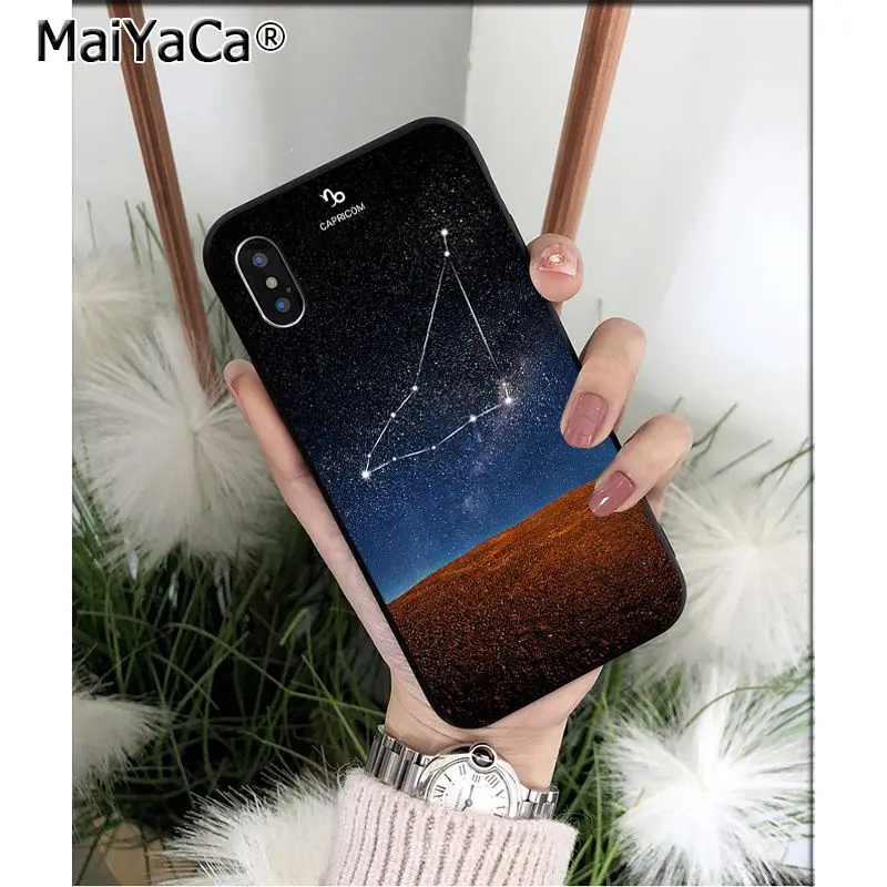 Мягкий ТПУ чехол для телефона MaiYaCa Zodiac Signs constellation Star Mountain iPhone 5 5Sx 6 7 7plus 8 8Plus X XS MAX XR 11