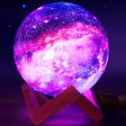 Ночник с 3D рисунком звезды и Луны, цветной сенсорный светодиодный светильник с функцией смены цветов, домашний декор, ночник с USB-зарядкой и дистанционным управлением, 16 цветов