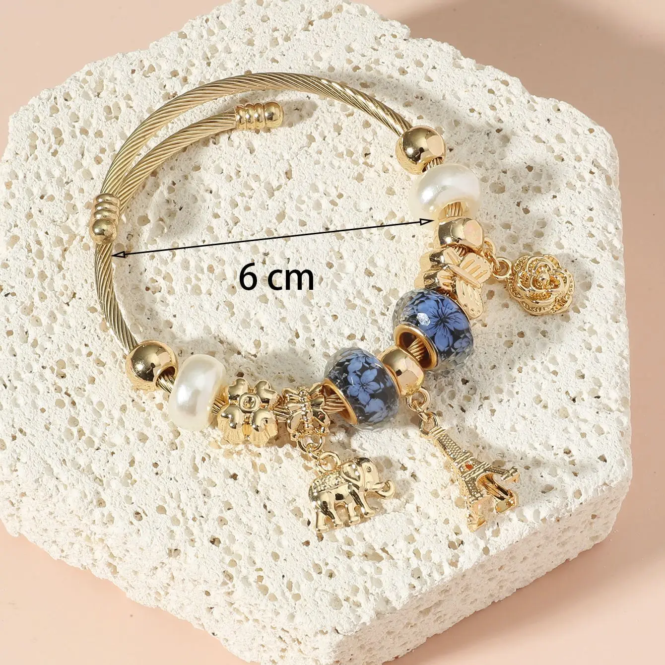 

DIY beadeds bracelet creative multi-element glass beads pendant string adjustable female bracelets bangles jewelry gift