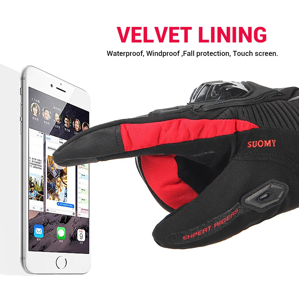 SUOMY motorcycle windproof gloves motorbike 100% Waterproof Winter warm Guantes Moto Luvas Touch Screen Motosiklet Protective | Спорт и