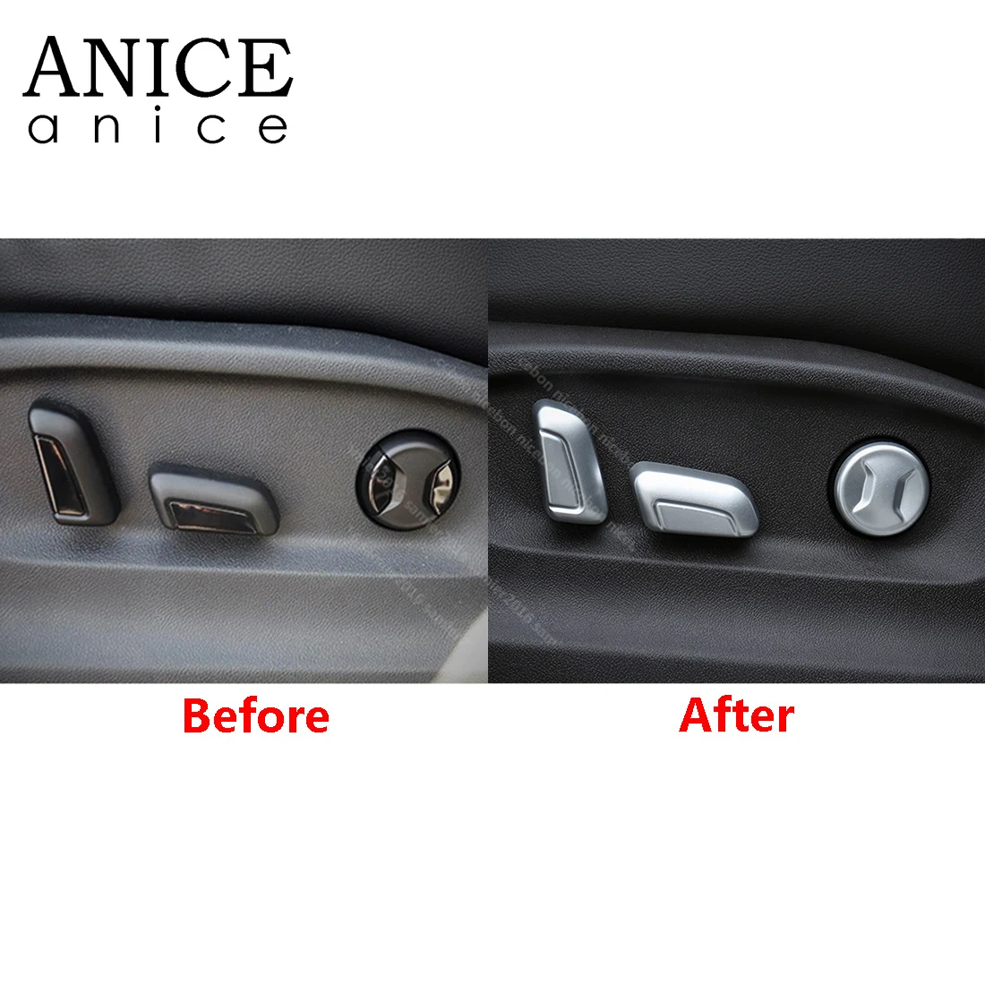 

6pcs ABS Carbon fiber color Seat Adjust Button Case Cover trim Fit For Volkswagen Arteon 2017 2018 2019