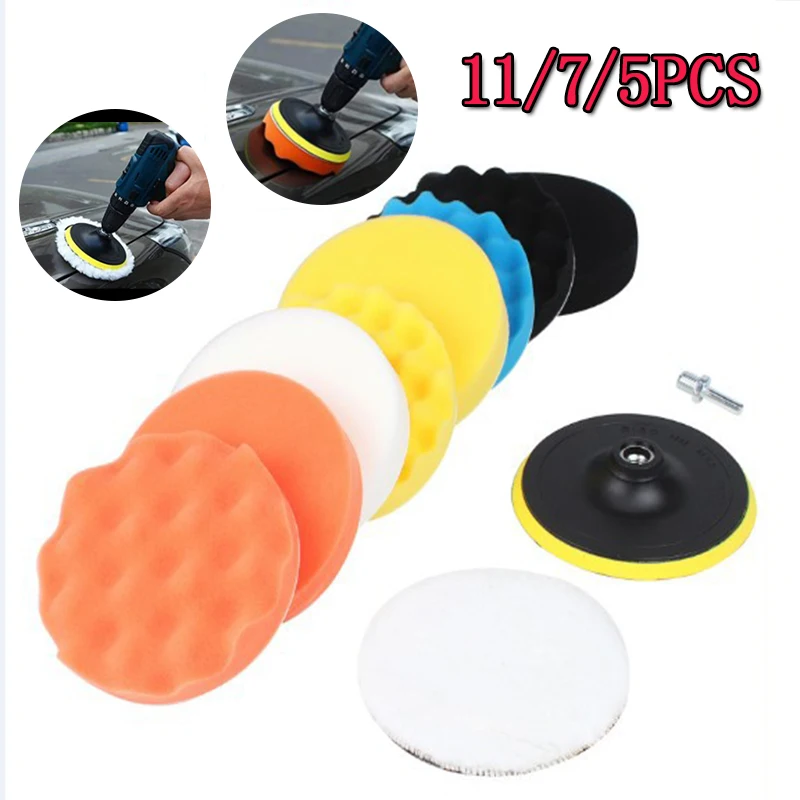 

11PCS 3 Inch Car Beauty Polishing Waxing Sponge Polishing Disc Set Wool Pad Sponge Wheel