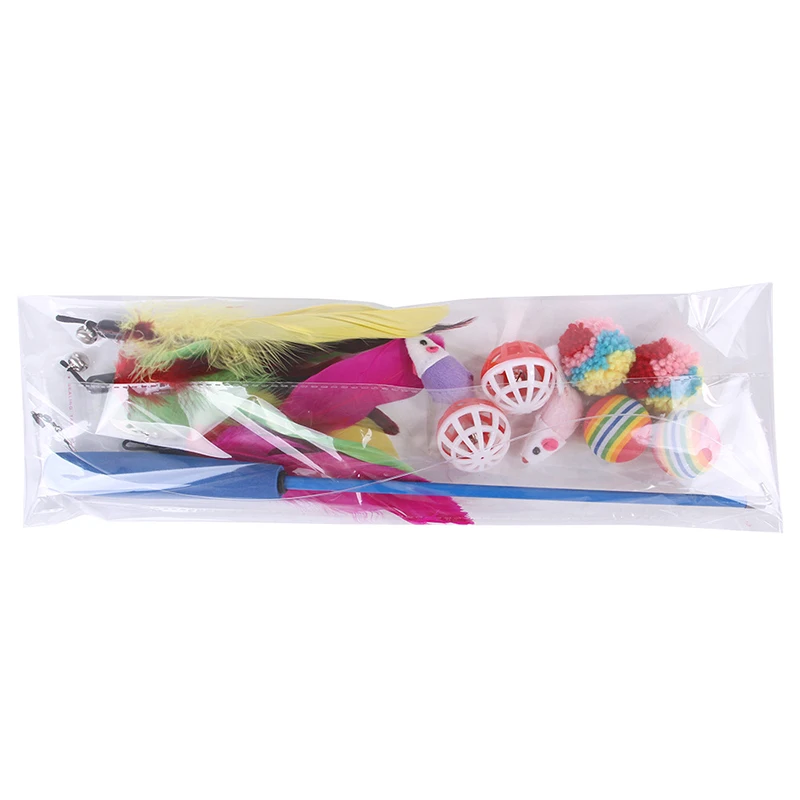

13pcs Feather Funny Cat Stick Pets Accessories Replacement Heads Set Pet Supplies Play Wand Interactive Toys Cat Toy