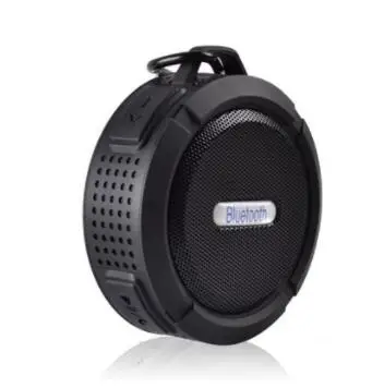 C6 беспроводной портативный Bluetooth динамик водонепроницаемый звуковой ящик с HookTF слот для карты громкой связи w/присоска чашки для мобильного телефона - Цвет: Черный
