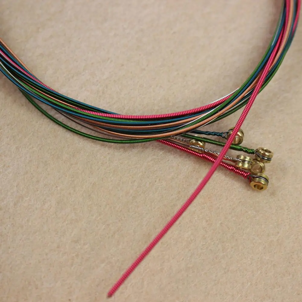 6 шт./партия красочные гитарные струны E A для акустической гитары народного