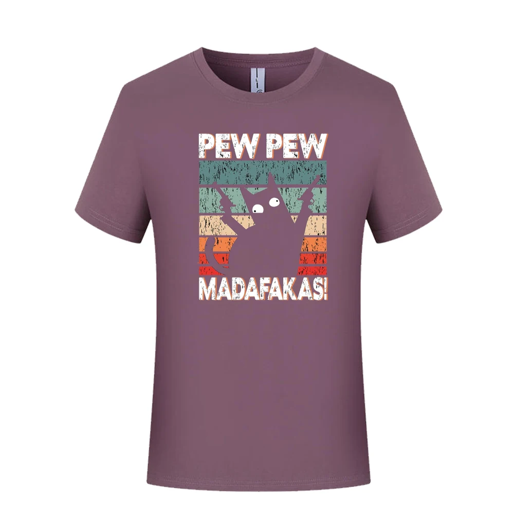

PEW PEW MADAFAKAS Shirt Funny Kawaii Animal T-Shirt Printed Top Tees Men Tumblr Hipster Oversized Tshirts Homme