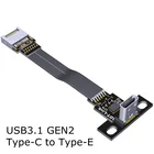 ADT-LINK Внутренний USB 3,1 GEN2 24PIN к USB-C type C к type E мужскойженский плоский удлинитель 10 Гбитс PCI перегородкой