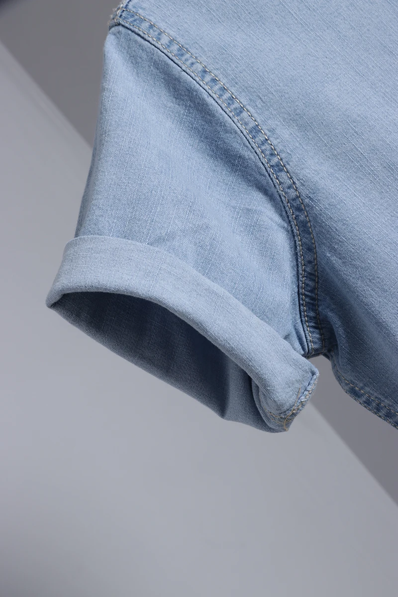 

2021 Summer New Women Short Sleeve Turn-down Collar Jeans Suit Casual Jumpsuit Bydysuits Casual Thin Denim Jumpsuits