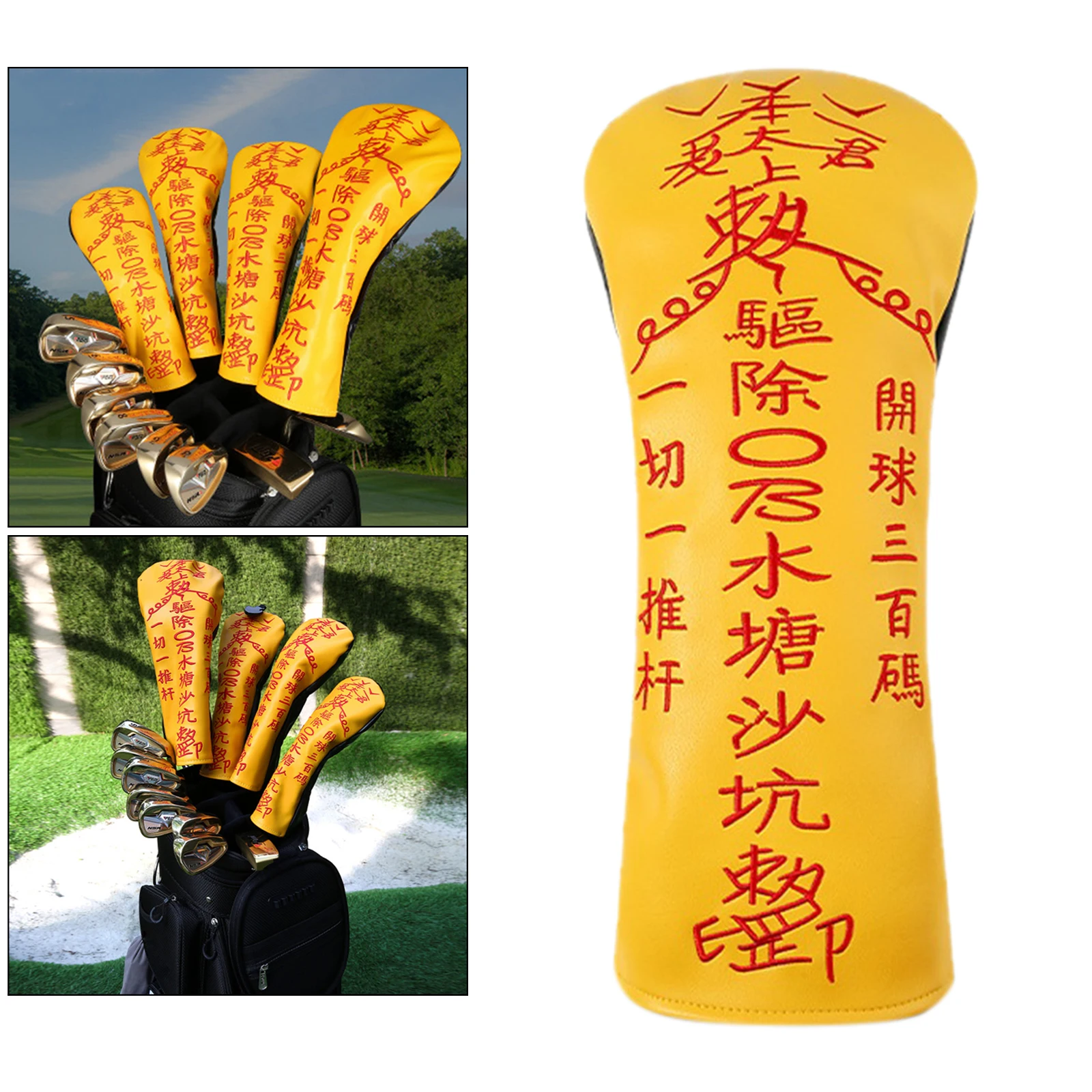 

Golf Clubs Headcovers Driver Fairway Wood Covers PU Complete Set Head Covers Protector Sleeves