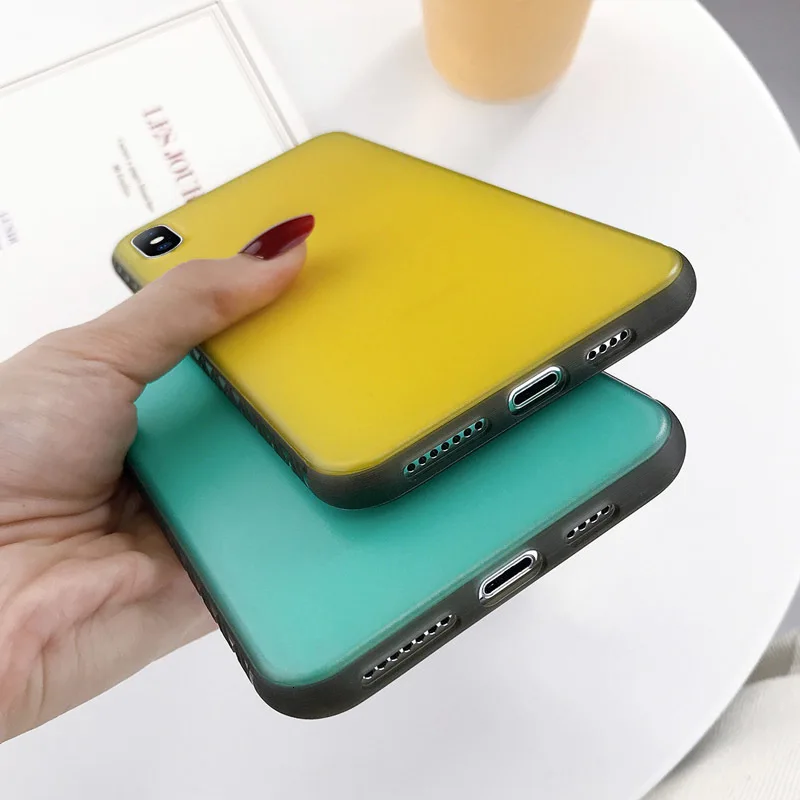 Солидные матовые чехлы для телефонов Candy Color для iPhone X XS XR Xs Max Hard PC Ultrathin Back Cover 7 8 Plus Coque on.