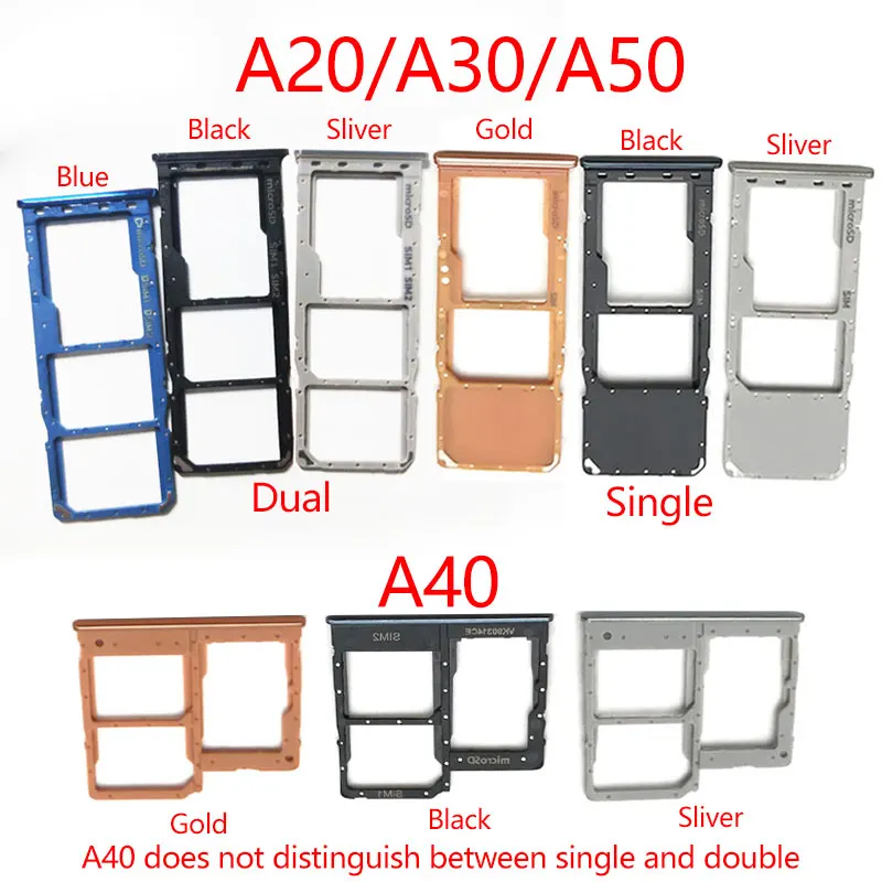 Для Samsung Galaxy A30 A50 A40 A405F A305F A505F A305 A405 A505 слот для одной Sim карты лоток держатель