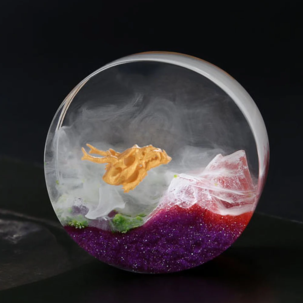 4 шт./компл. Смола Кристалл эпоксидная смола DIY Голова Дракона Череп наполнитель 3D