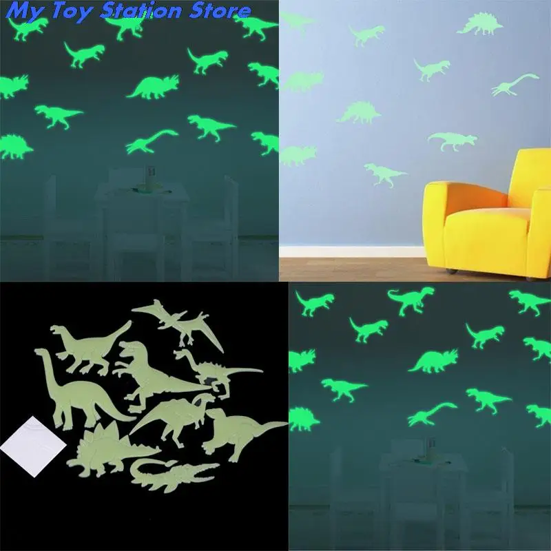 Glow In The Dark Dinosaurs Toys Stickers Ceiling Decal Baby Kid Room |