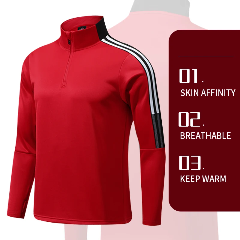 Adult Long Sleeves Training Football Suit Soccer Tracksuit Jogging 2022 Kids Size 2 pcs Football Jacket