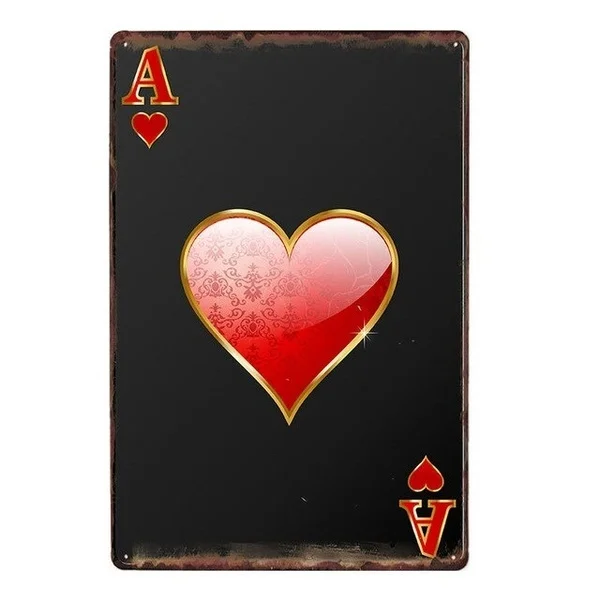 Покерная колода в стиле ретро металлические знаки казино украшения доска Металл