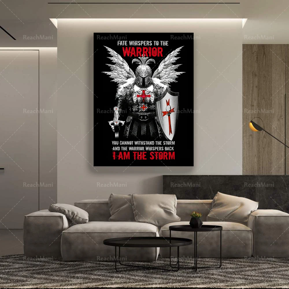 Вы не можете выдерживать шторм я мотивационный постер средневекового рыцаря