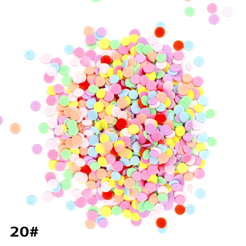 Color 20 20g 20 г крошечные милые полимерные красочные мягкие глины для слизи наполнитель DIY Поставки конфеты поддельные торт десерт грязь частицы посыпать аксессуары - Цвет: Color 20 20g
