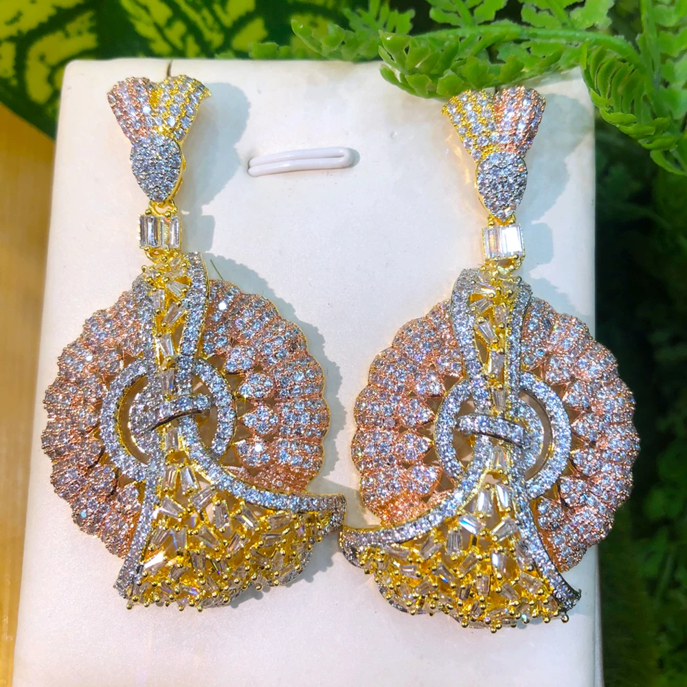 

missvikki Luxury серьги Big Drop Earrings For Women Wedding Cubic Zirconia Jewelry серьги 2021 тренд New Trendy High Quality