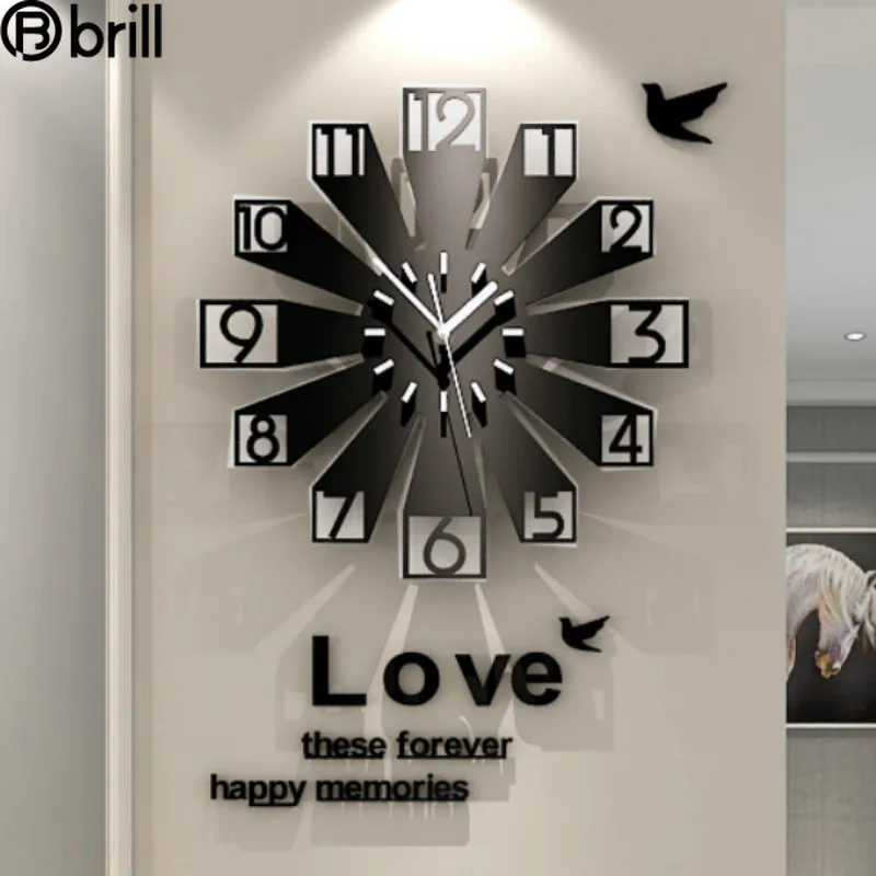 

Creative Watch 3d Wall Clock Acrylic Living Room Modern Silent Large Wall Watches Home Decor Reloj Mural Decorativo Horloge Gift