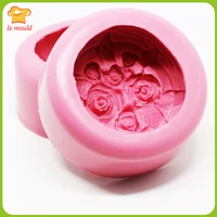 3d round rose candle silicone moulds jelly soap baking molds tools