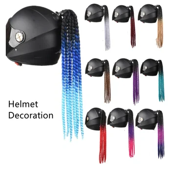 Motorcycle Helmet Dreadlocks Ponytail Dirty Braid Motocross Bicycle Helmet Punk Hair Decoration Accessories Universal Woman 1