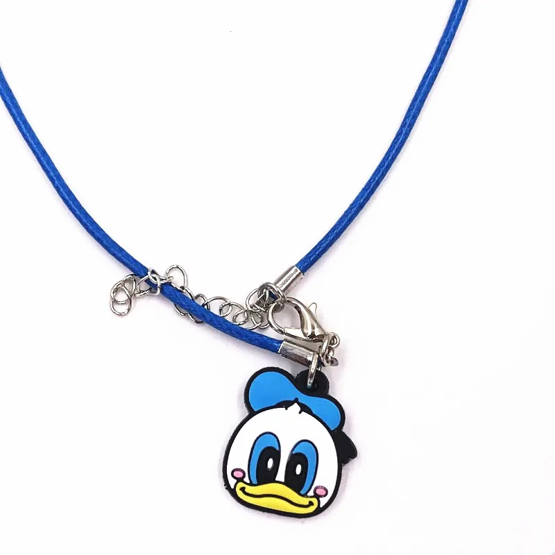 1 шт Микки Дональд Винни Мультфильм Шарм из ПВХ кулон ожерелье чокер Веревка Цепь