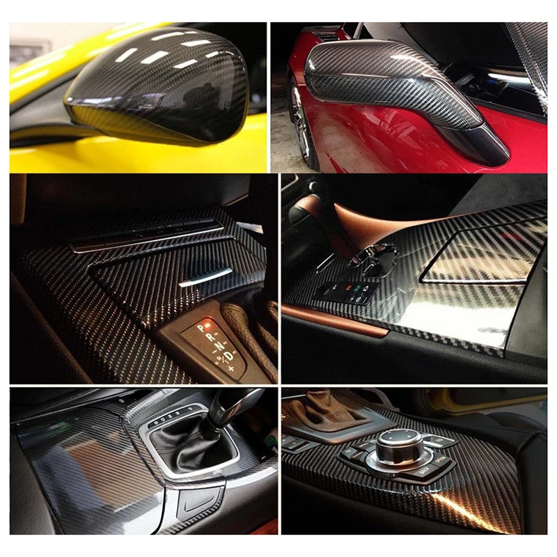 

-40~900C Sticker Carbon Fiber Glossy PVC 60*152CM/50*200CM/20*152CM Decal