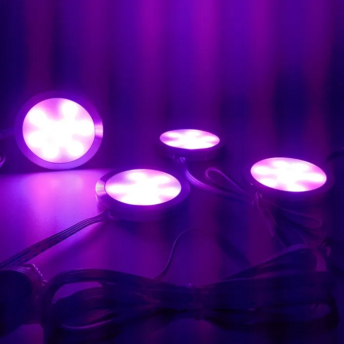 2/3/4/6/8 шт. цветная (RGB) светодиодная подсветка под шкаф Точечный светильник с